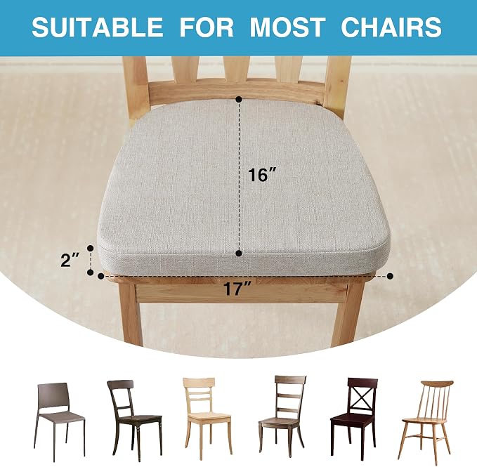 IASEAHK Chair Cushions for Dining Chairs Set of 4, Non Slip Kitchen Chair Pads - Image 4