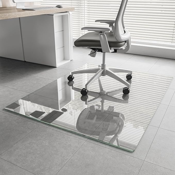 Koonmi Glass Chair Mat for Carpet, Tempered Glass 46"x60" Office Chair Mat - Image 8