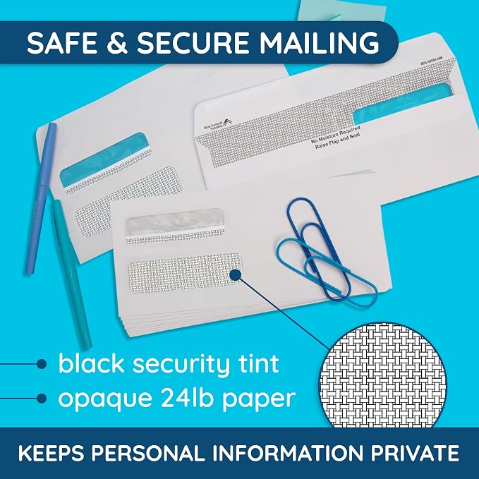 500 No. 10 Flip and Seal Double Window Security Envelopes - Image 4