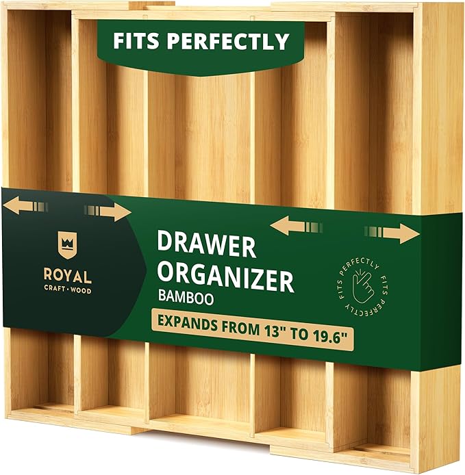 Luxury Bamboo Kitchen Drawer Organizer by ROYALCRAFTWOOD