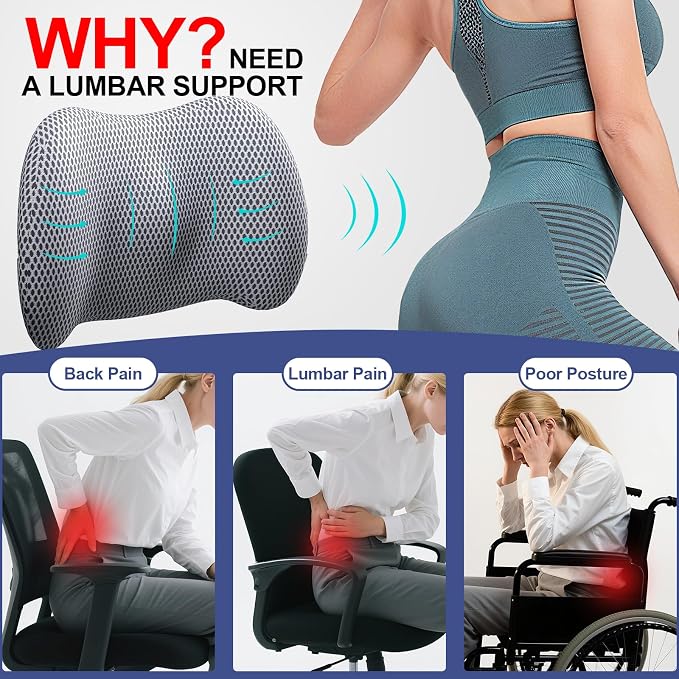 BYMECOST Lumbar Support Pillow for Car, Memory Foam Car Seat Back Support - Image 6