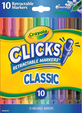 Crayola Clicks Retractable Tip Markers, Washable Cone Tip Art Marker Set by Crayola