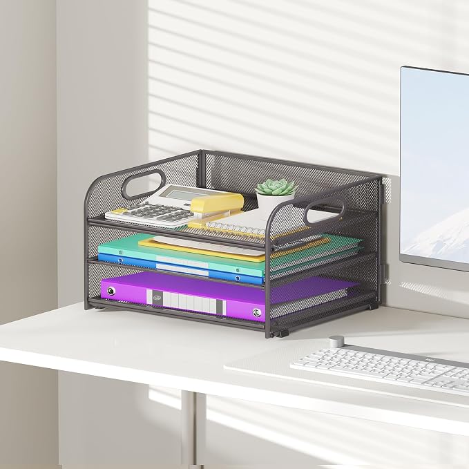 Cawukege 2 Pack 3 Tier Paper Organizer - Image 3