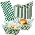 Geosar 100 Pcs Gingham Party Supply Disposable Paper Food Tray Bulk Disposable by Geosar