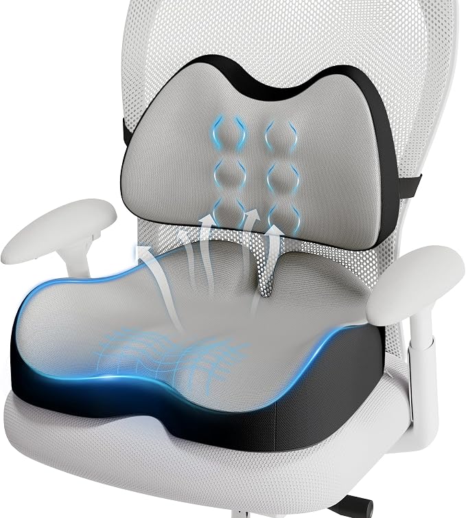 Benazcap Large Memory Foam Seat Cushion Lumbar Support Pillow by Benazcap