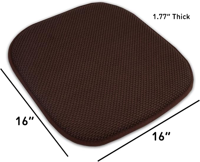 4 Pack Memory Foam Honeycomb Nonslip Back 16" x16" Chair/Seat Cushion Pad - Image 4