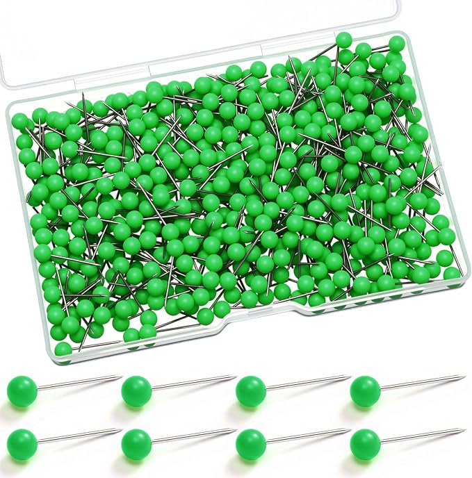 WILLBOND 500 Pack Map Push Pins Map Tacks Small Round Head Push Pins Thumb Tacks by Willbond+Technology+Limited