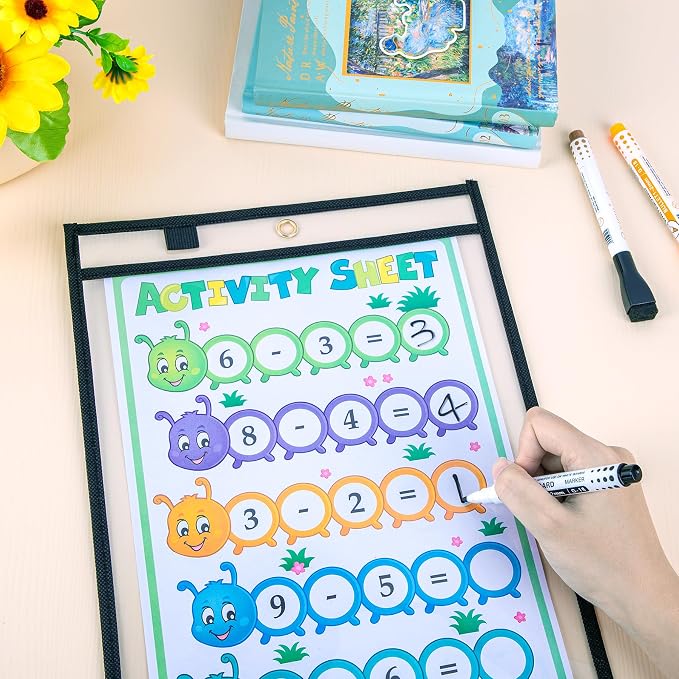 AKONEGE 50 Pack Oversized Dry Erase Pocket Sleeves - Image 7