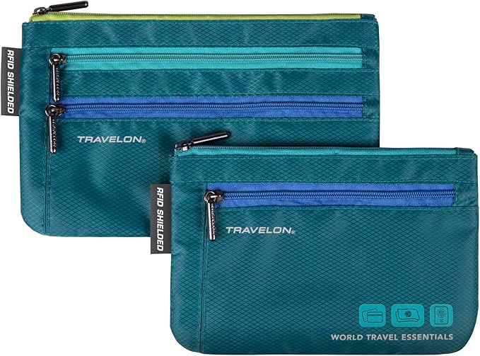Travelon World Travel Essentials Set of 2 Currency and Passport Organizers by Travelon