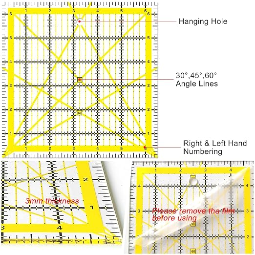 Quilting Rulers 4 Square Ruler Quilting Templates, Quilting Ruler Acrylic Rulers - Image 3