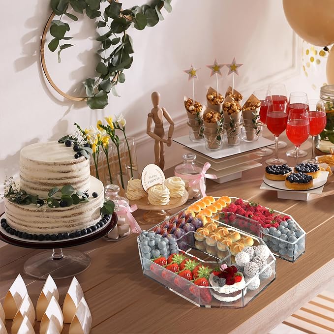 13.8" Acrylic Number Charcuterie Tray, Fillable Number Charcuterie Box - Image 6