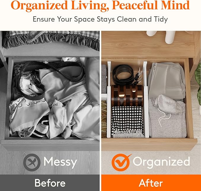 Lifewit 6 Pack 6" High Drawer Dividers 34-56cm/13.5-22" Adjustable Drawer - Image 9