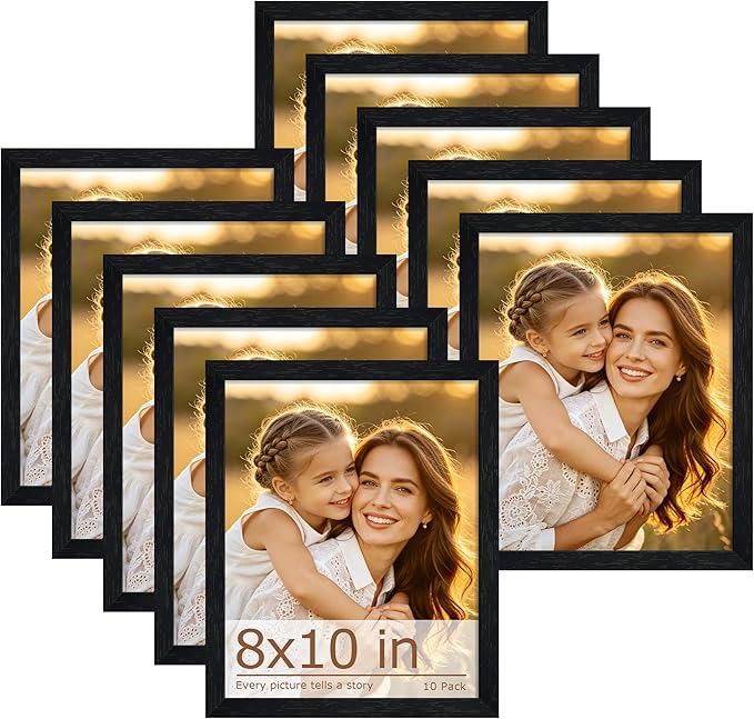 8x10 Picture Frame Set of 10, Horizontal or Vertical Wall Mounting by WelcometoFisnish
