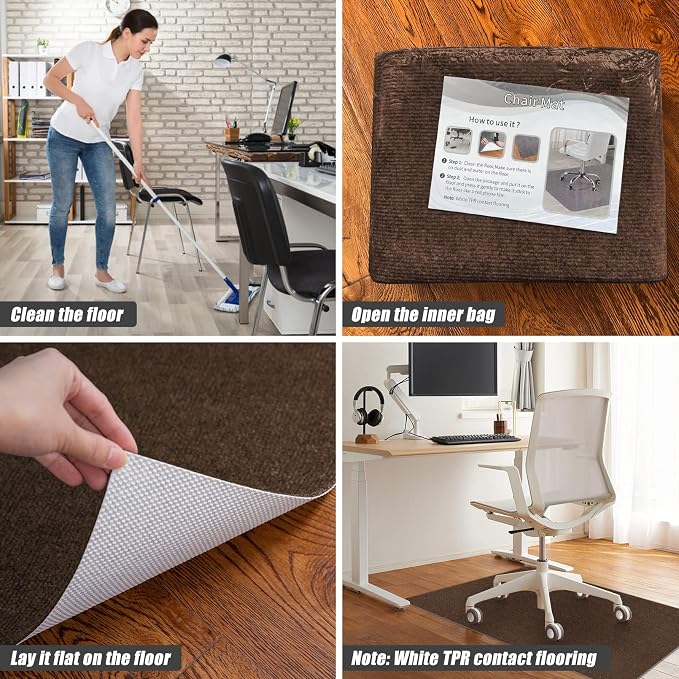 Sycoodeal Office Chair Mat for Hardwood Floor, Office Computer Gaming Chair Mat - Image 7