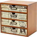 4-Drawer Vintage Ephemera Pattern Desktop Organizer by PrimoSupply