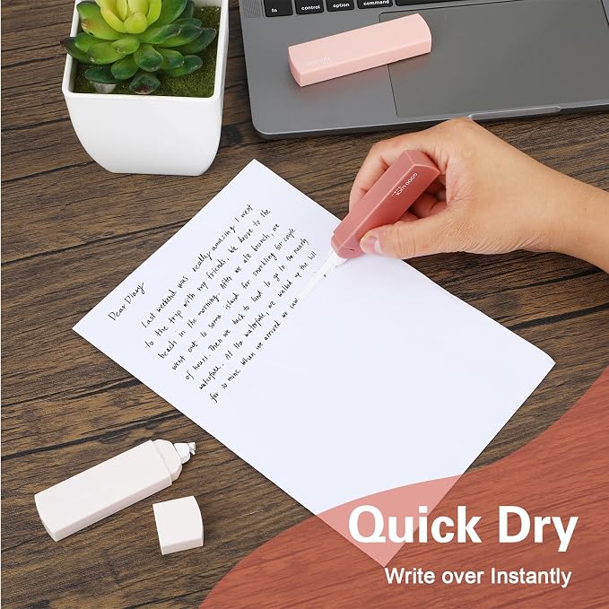 6Pcs Mini White Correction Tapes, Quick Dry Smooth Pull Out - Image 2