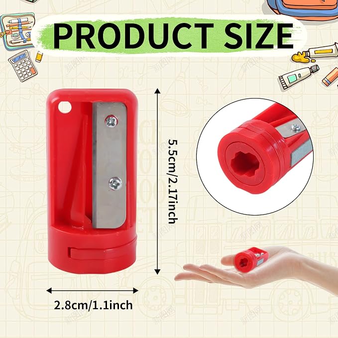 12 Pack Carpenter Pencil Sharpener Portable Manual Pencil Sharpener Cutter - Image 2