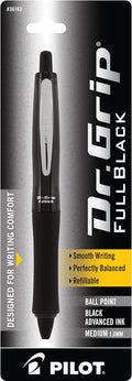 PILOT Dr. Grip FullBlack Refillable & Retractable Ballpoint Pen, Medium Point by PilotCorporationofAmerica