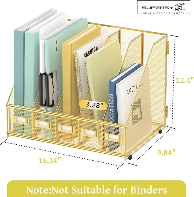 SUPEASY Desk Organizers Metal Desk Magazine File Holder - Image 3