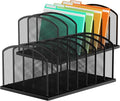 MINDEPOT Desk File Organizer 7 Sections Upright Mesh File Sorter Organizer by MINDEPOT