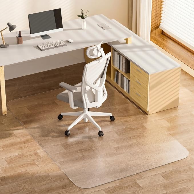 Office Chair Mat for Hardwood Floors 48" x 60", Heavy Duty Plastic Chair Mat by MZLCDW