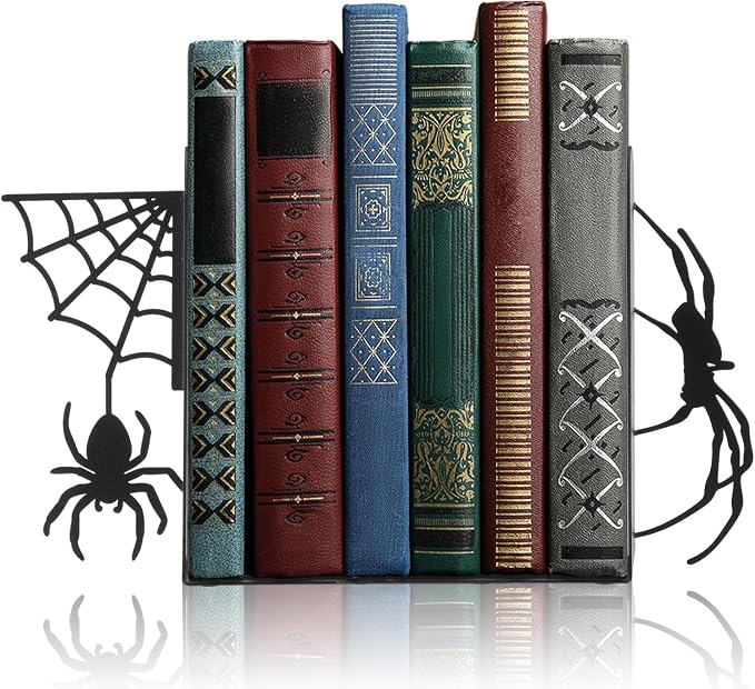 Geelin Creepy Spider Metal Bookends Set of 2 Styles Gothic Black Spider and Web by Geelin