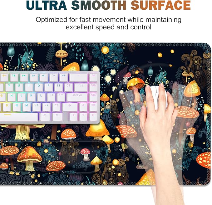 Gaming Mouse Pad, Large Desk Mat, Cute Desk Pad Protector, 4in1 XXL Mousepad + - Image 4