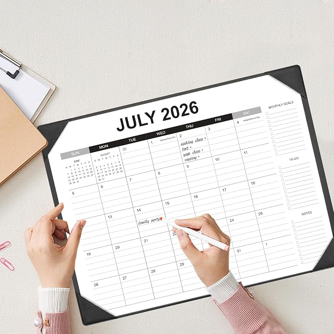 Desk Calendar 2026-2027 with Desk Mat – 22" x 17" Large Desk Pad Calendar Runs - Image 5
