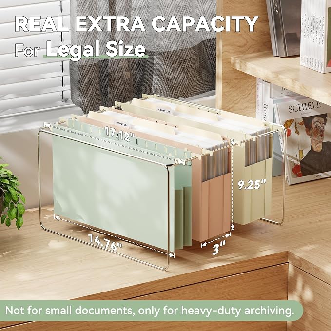 Legal Size Plastic Hanging File Folders Extra Capacity, Legal Expandable Large - Image 3