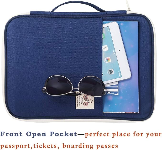 JAKAGO A4 Travel Portfolio Multifunctional Document Organizer Zippered Case - Image 4