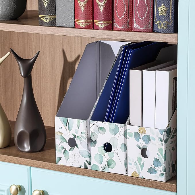PerKoop 6 Pcs Decorative Magazine File Holders Floral Foldable File Folders - Image 6