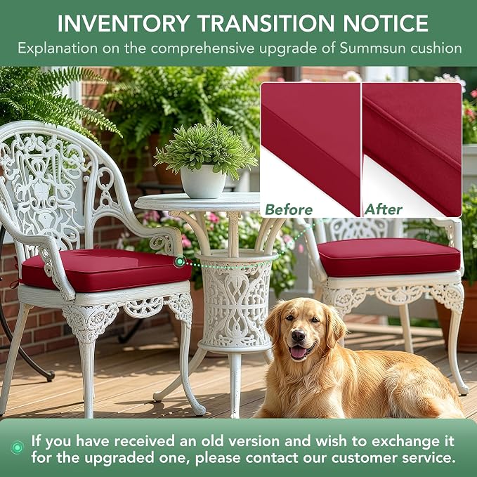 Outdoor Chair Cushions Set of 4: Waterproof & Fade Resistant Patio Furniture - Image 9