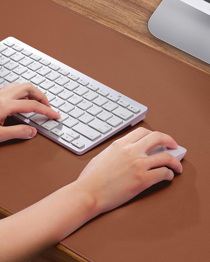 Leather Desk Pad Protector, Mouse Pad, Office Desk Mat, Non-Slip PU Leather - Image 4