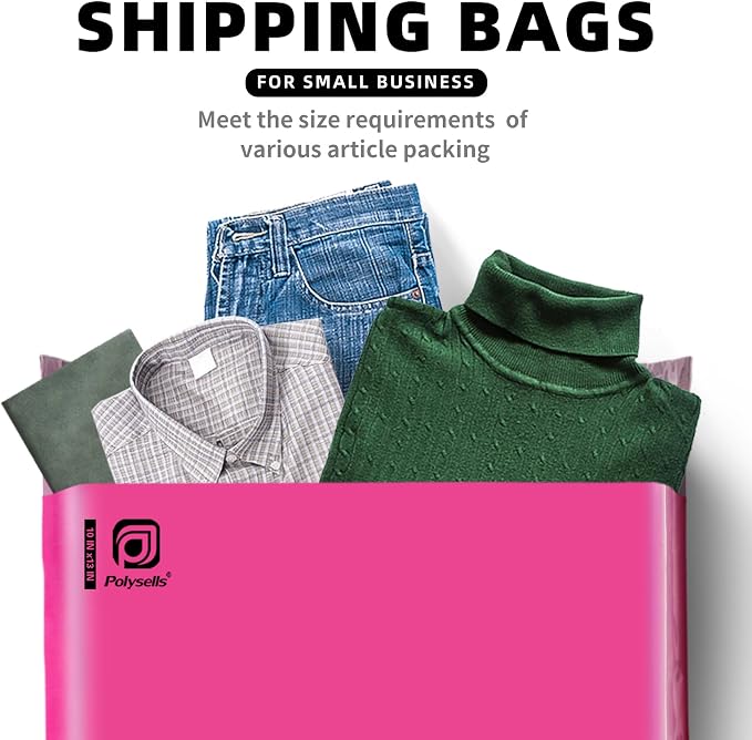 POLYSELLS 200 pcs 10x13 Inches Pink Poly Mailers Shipping Envelopes, Strong - Image 4