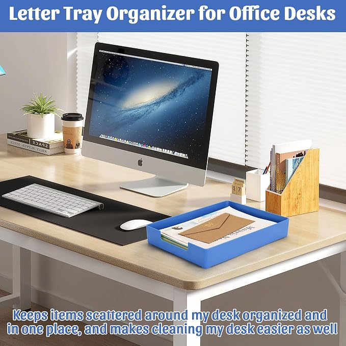 Letter-Size Tray Desk Letter Tray Paper Tray, Sturdy Heavy-Duty Plastic Printer - Image 4