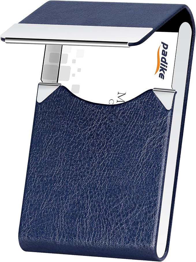 Padike Professional Business Card Holder PU Leather Business Card Case Name by padike