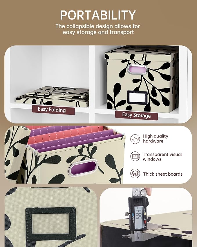 Oterri 2 Pack File Storage Organizer, Document Organizer, Portable File Box - Image 4