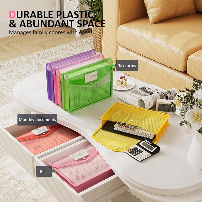 ThinkTex Plastic Expanding File Folders, Transparent Envelopes - Image 5