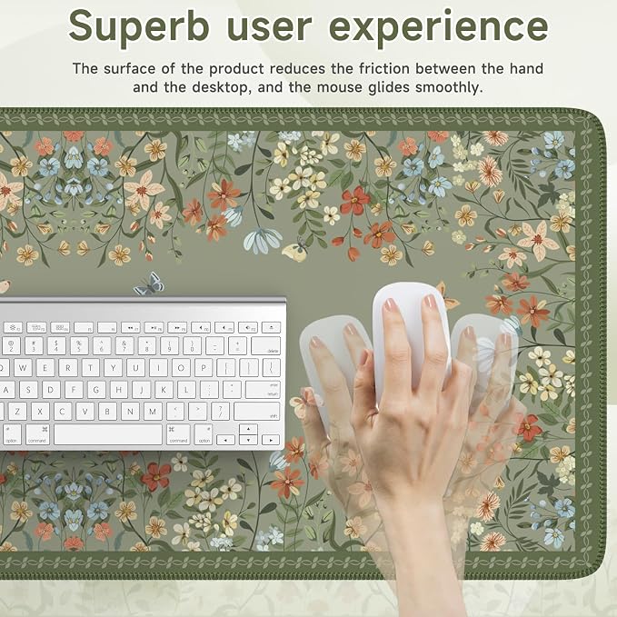 iCasso Desk Mat for Keyboard and Mouse, Large Keyboard Mat Non-Slip, Cute Desk - Image 4