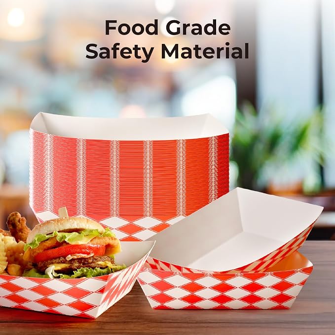 Fit Meal Prep [250 Pack 5 lb Paper Food Trays Heavy Duty Food Paperboard Boat - Image 6
