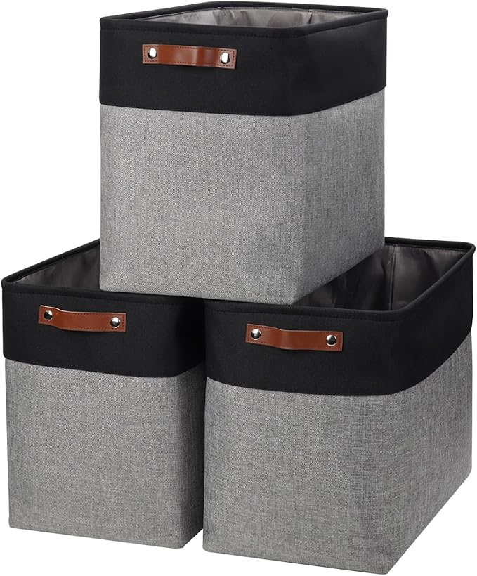 Bagnizer Large Fabric Storage Baskets | 50L Storage Bins, Decorative Linen by Bagnizer