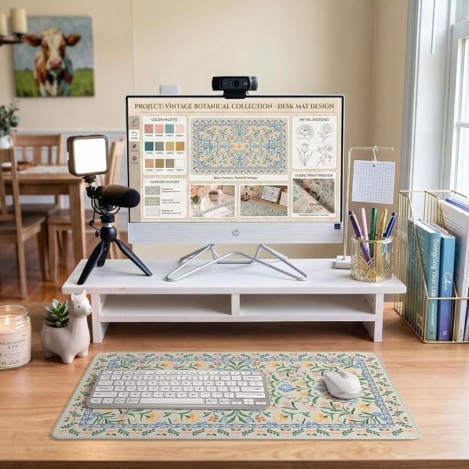 iCasso Green Aesthetic Flower Mouse pad - Image 8