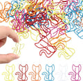 50 PCS Mixed Color Cat Paper Clips & Bookmarks | Multicolor Cat School Supplies by Unknown