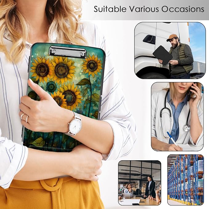 Clipboard with Storage, Office Supplies Nursing Clipboards Folder with Pen - Image 4
