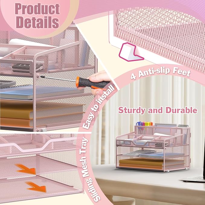 Docnest 3 Tier Mesh Desk Organizer - Image 5