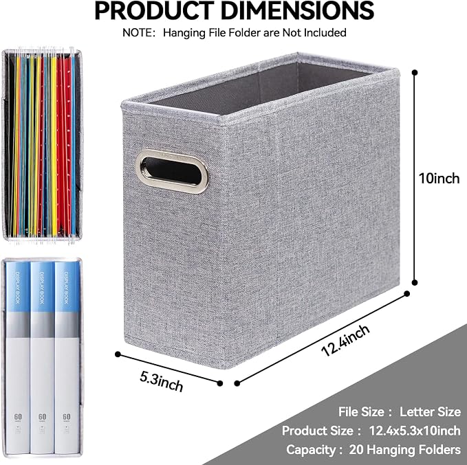 4 Packs Letter Size File Organizer, File Folders Organizer, Fabric Storage Box - Image 2