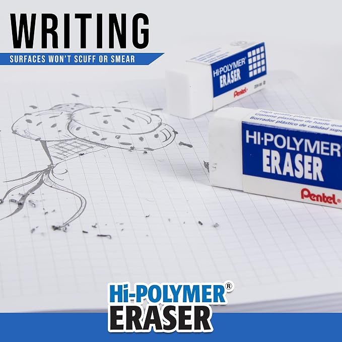 Pentel Hi-Polymer Block Eraser, 3 Pack - Image 4