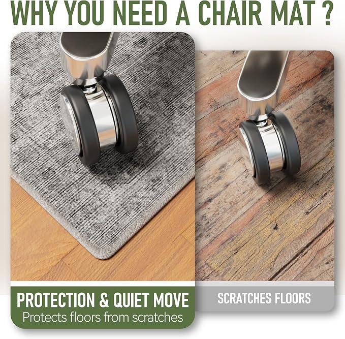 Office Chair Mat for Hardwood Floor, Non-Slip Desk Rug, Under Desk Mat for - Image 3
