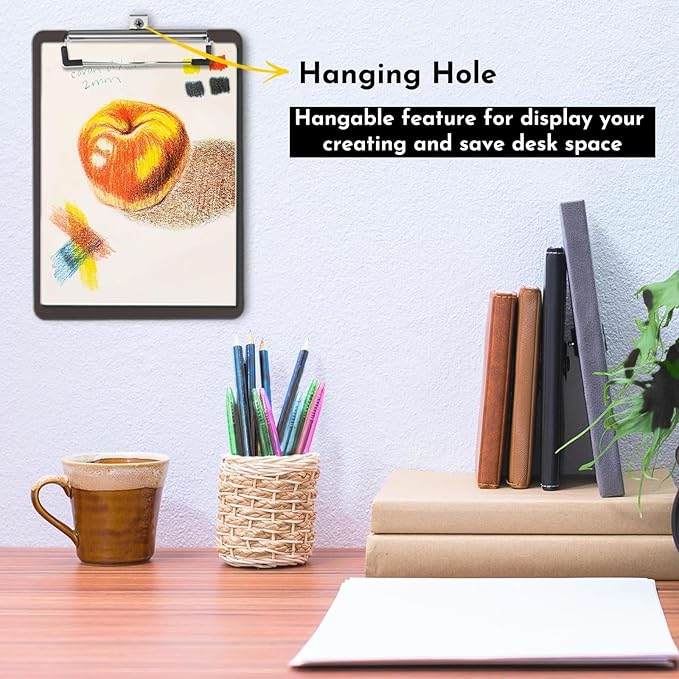 2 PCS Clip Boards 8.5x11, Standard Letter Size A4, Heavy Duty, Hanging - Image 6