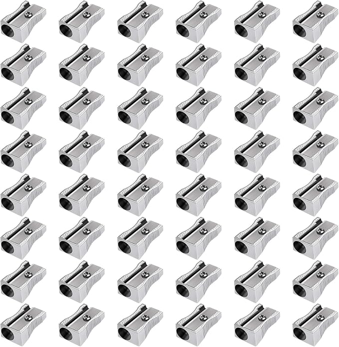 Frienda 48 Pack Metal Pencil Sharpeners Handheld Metal Mini Sharpeners Manual by Frienda